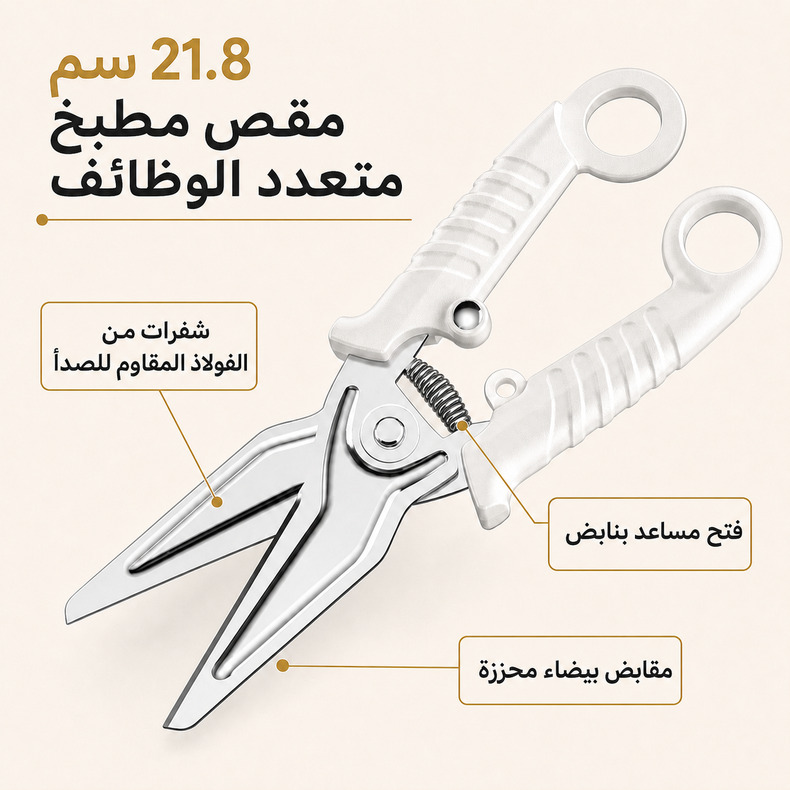 تفاصيل مقص مطبخ متعدد الوظائف 21.8 سم 01
