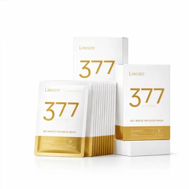 Lisozo 377 Bio-White Infusion Sheet Mask, 10 × 25 ml