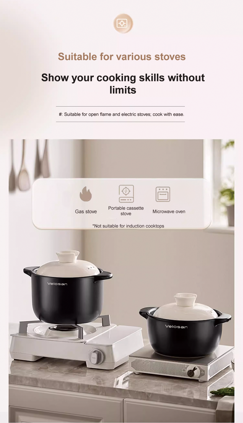 VELOSAN Pebble Series 4 L Casserole, Black