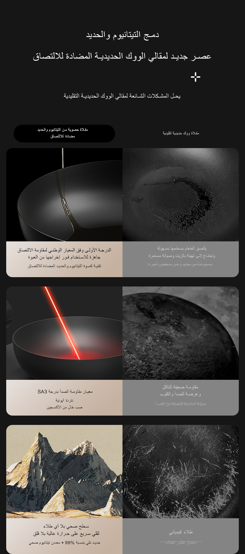 فيلوسان — ووك قلي حديد 32 سم بطبقة تيتانيوم