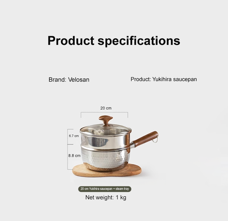 VELOSAN 20 cm Stainless-Steel Saucepan with Steamer