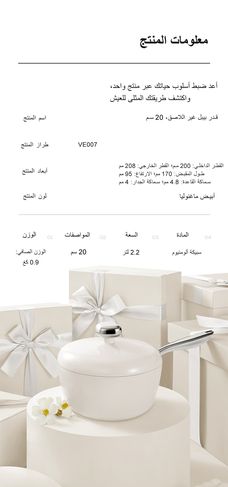 فيلوسان — قدر صلصة ألمنيوم مصبوب 20 سم