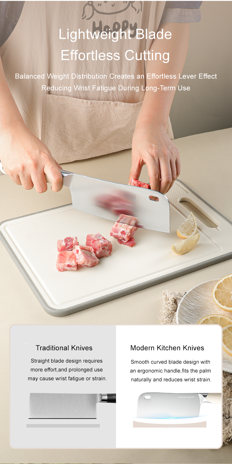VELOSAN Pebble Series Knife Set, White