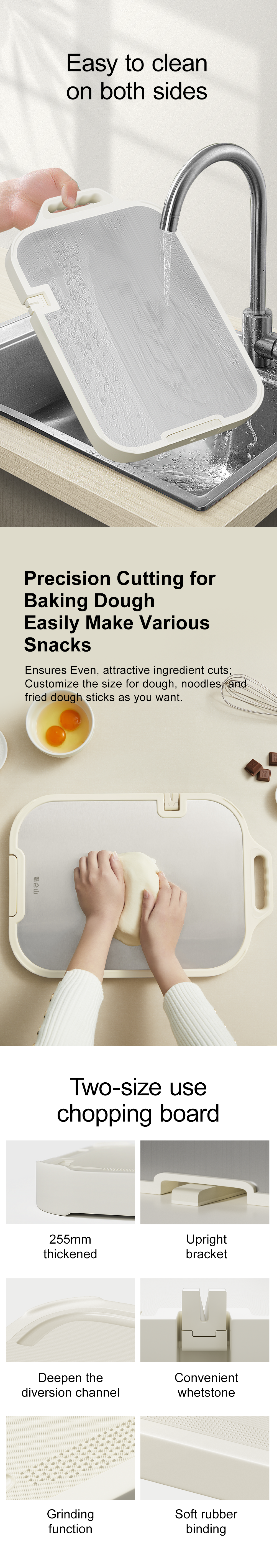 VELOSAN Double-Sided Titanium Cutting Board
