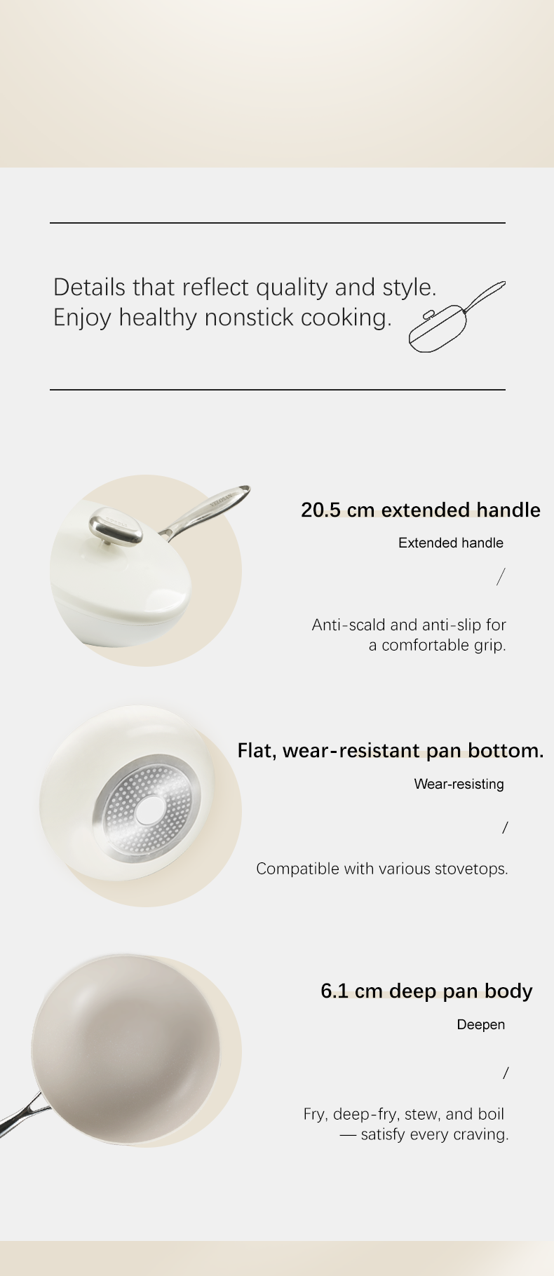 VELOSAN 26 cm Cast-Aluminum Frying Pan with Lid
