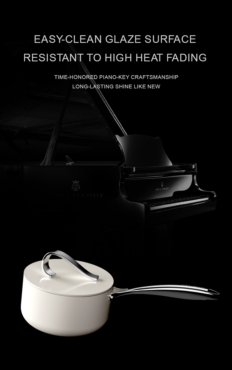 VELOSAN Free Ribbon 18 cm Cast-Aluminum Saucepan with Lid, White
