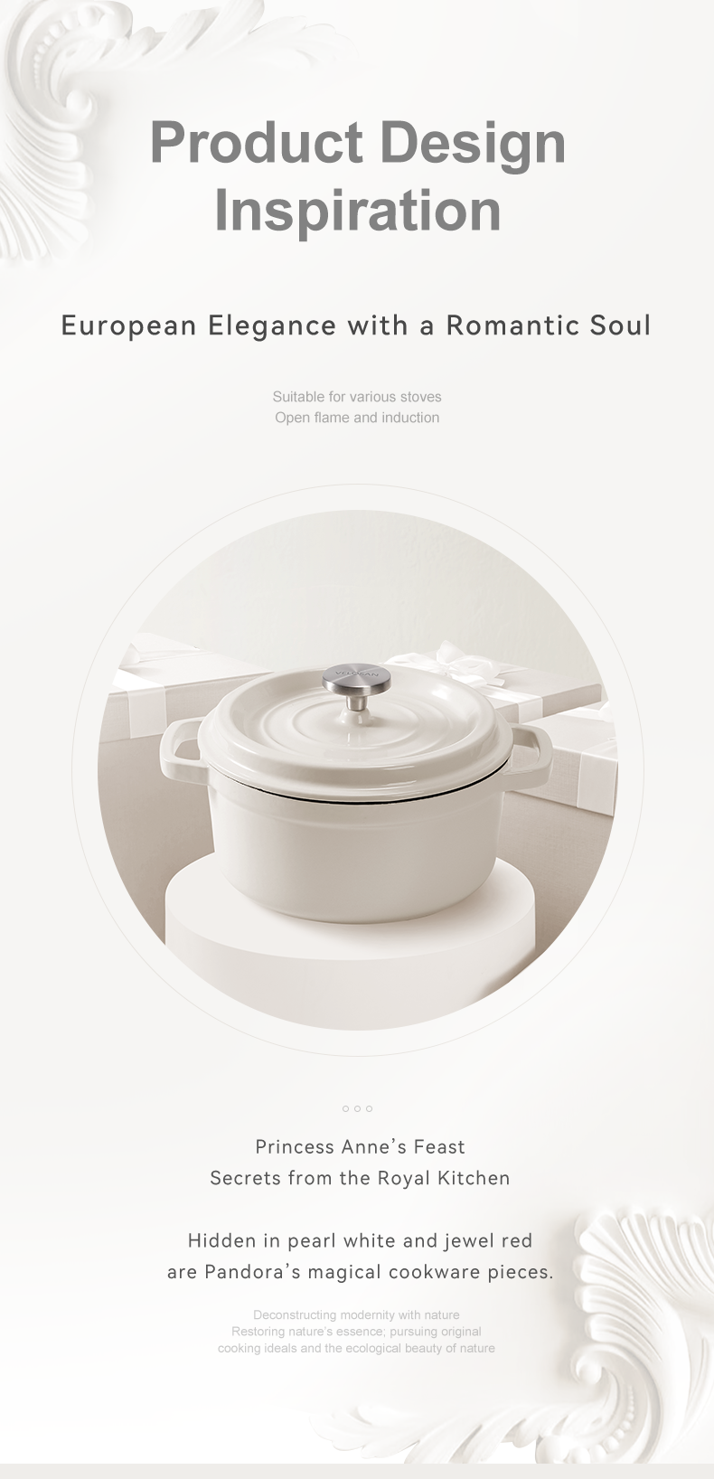 VELOSAN 24 cm / 3.6 L Enamelled Cast-Iron Casserole